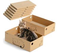 Ycozy Griffoir Chat Carton Grattoir avec 2 Boîtes et 6 Carton Ondulé Recharge Jeux Chat Grand Résistant