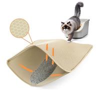 Ycozy Tapis de litière chat 62x42 cm double couche tissu Oxford imperméable motif nid d'abeille non toxique antidérapant facile nettoyage durable