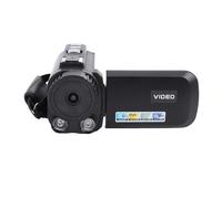 Yctze 1080P, Zoom 18x, Caméscope 24MP avec écran Rotatif, Microphone Externe, Mode Nuit, Enregistrement en Boucle, Filigrane Temporel pour Voyage, Camping (Black)