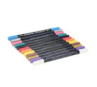 Yctze 12pcs Set Marqueurs de Peinture Acrylique à Double Fin - Séchage et Couverture Forte pour les Projets d'art et d'artisanat