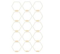 Yctze 15pcs Gold Hexagonal Floral Hoop Centress avec des Supports en Bois pour la Décoration de Mariage, l'artisanat de Bricolage et les Créations de Macrame
