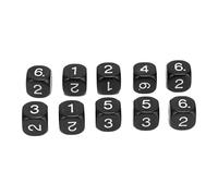 Yctze 16mm Number Dice Set of 20PCS for Fun Learning Games Durable (Black)