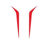 Yctze 2 PCS Charge Hood Sticker Sticker Auto Film Long Stripe Decals Sport Style Stickers Automotive Extérieur (Rouge)