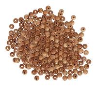 Yctze 200 Pièces de Colliers, Bracelets, Pendentifs et Objets Artisanaux en Perles de Bois de Pêche - 0,6 Cm de Perles en Bois Naturel en Vrac pour la Fabrication de Bijoux et Idées Cadeaux
