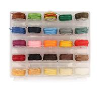 Yctze 25 Couleurs de Cordon de Fil ciré de 0,65 Mm - Cordon ciré en Polyester Flexible et Facile à Ranger pour Reliure, Tricot, Couture, Crochet et Projets - pour Débutants et Professionnels