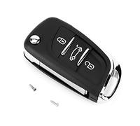 Yctze 3 Boutons de Voiture à Distance Flip Key Fob Case Blade Cover Shell Fit pour Partner 306 407 pour Télécommande Porte-Clé Coque Cle