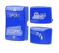 Yctze 3 Pcs Gear Button Kit 6131 9252 912-1 ESP Interrupteurs de Lève-vitre Automobile Antidérapants F30 Bouton de Mode Sport Interrupteur Anti-dérapant ESP Bouton Sport (Bleu)