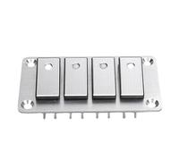 Yctze 4 Gang Rocker Commutateur Panneau Aluminium pour Camion de Camping-car Marin avec un Autocollant à LED Backlit Bleu Économie D'espace Compact