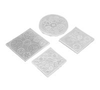 Yctze 4 Pièces/ensemble Moule en Silicone en Forme d'engrenage 3D pour Chocolat, Gâteau, Fondant, Bijoux en Résine Bricolage, Décorations Pendentif, Anneaux de Bonbons