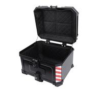Yctze 45L Universel Moto Top Box Case Étanche Moto Queue Boîte Antivol Serrure PU Isolation Réfléchissant Autocollants Libération Rapide pour Scooter Moto