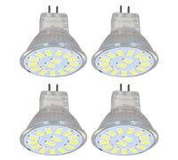 Yctze 4pcs 15led Mr11 5w 500lm à Double Broche Base de Base Pays-Bamps d'ampoules pour le Salon et Usage Extérieur (Blanc cool)