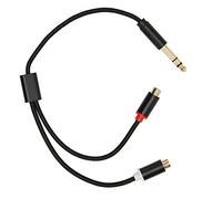 Yctze 6,35 Mm Double Câble Mâle à Femelle Plug de Plaque d'or Broix y Cordon Adaptateur de Séparateur Stéréo 13,8 Pouces