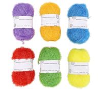 Yctze 6 PCS Ensemble de Fils Multicolores Brillant avec Crochet à Crochet en Acier Inoxydable pour le Tricot et l'artisanat élégants