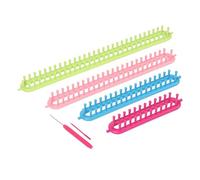 Yctze 6 Pièces Ensemble de Tricot Rectangle Métiers à Tisser en Plastique Ensemble de Tricot avec Aiguille écharpe Chapeaux Outils de Fabrication Crochet Supplémentaire Débutants Arts, Artisanat et