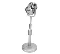 Yctze Accessoire de Microphone Vintage Simulation en Métal de Bureau Modèle de Microphone à l'ancienne avec Tige Stable et de Support Ensemble d'accessoires Rétro Photographie Instruments de