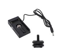 Yctze Adaptateur de Plaque de Montage de Batterie pour Batteries NP F550 F570 F750 F770 F960 F970, Sortie DC5.5 2,1 Mm, Filetage Mâle 1/4", Support de Caméra, Voyant LED Intelligent,