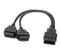 Yctze Adaptateur OBD2 Mâle vers Double Femelle 16 Broches Câble d'extension en Y pour Outil de Diagnostic Outil de Diagnostic OBD-II Moteur système Outils de Diagnost