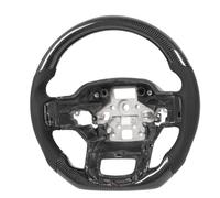 Yctze Améliorez Votre 2022+ avec Notre Roue en Carbone Haut de Gamme Dotée Poignée en Cuir perforé, de Coutures Noires et d'un Contrôle amélioré, pour une Expérience de Conduite sportive. (Forme D