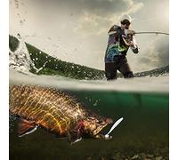 Yctze AR50 3 Pièces Double Couleur T Queue 120mm 10.5g Leurres Souples pour Matériel de Pêche de Nuit avec Action Réaliste (#2 Blanc Nacré)