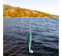 Yctze AR50 3 Pièces Double Couleur T Queue 120mm 10.5g Leurres Souples pour Matériel de Pêche de Nuit avec Action Réaliste (#3 Vert Argent)