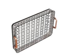 Yctze Bac à thé en Plastique Rectangulaire élégant avec Drainage, Plateau de Service Antidérapant pour Table Basse, Cuisine, Fêtes et Pique-niques (GRAY)