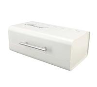 Yctze Bac de Pain en Fer de Grande capacité avec Porte de Coquille de Clapet - Récipient de Rangement à Pain à économie d'espace pour Cuisine et Bureau (WHITE)