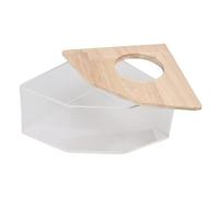 Yctze Baignoire en Acrylique avec Ventilateur à Angle Droit - Sable et sécurité pour Salle de Bain de Petits Animaux - pour Un Bain de Sable Peu Encombrant - Fournitures pour Animaux Domestiques