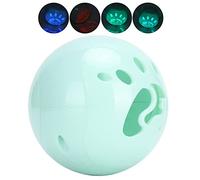 Yctze Balle Jouet Interactive Clignotante à LED pour Animaux de Compagnie avec Cloche - Balle Roulante pour Chat avec Son pour Un Jeu et Un Exercice Engageants (Blue)