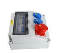 Yctze Boîte de Distribution d'énergie Industrielle, Boîtier de Prise électrique, Boîtier de Disjoncteur avec Disjoncteur C16, 2 Cœurs 220-250 V 16 A et 5 Cœurs 380-415 V 16 A, Idéal pour l'industrie