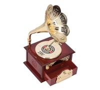 Yctze Boîte de Musique Amophone Exquise Vintage Clockwork Hanical Deco Music Player pour la Maison ou Le Commerce de Détail Brown (Gramophone Brun)