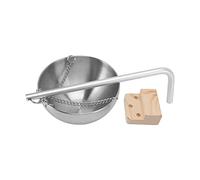 Yctze Bol Sauna en Acier Inoxydable Suspendu à Aromathérapie Tasse d'huile avec Bloc de Bois pour Une Expérience de Sauna Améliorée (S 6,9 x 4,9 x 1,6 Pouces)