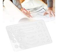 Yctze Bouclier D'effacement à 27 Trous, Modèle de Dessin Technique Durable pour Artistes, Ensemble Transparent et Orange de 10 Pièces (Transparente)