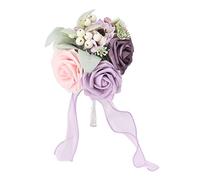 Yctze Bouquet de Mariage de Couleur Vive - Romance élégante pour Les Fêtes, Les Bureaux, Les Magasins, Les Jardins et Plus (Style de Demoiselle d'honneur 25x14cm/9.84x5.51in Style B)