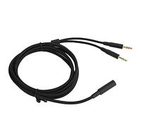Yctze Câble Adaptateur 2 en 1 pour Casque D'écoute, Câble de Remplacement Durable pour Cloud Stinger et Cloud, Tresse Noire de 3,5 Mm, 2 M