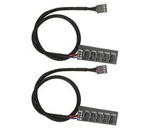 Yctze Câble Adaptateur Séparateur PWM Hub de Ventilateur 5 Voies 4 Broches, Longueur 13,8 Pouces, Compatible avec Les Ventilateurs 3 Broches/4 pour Le Refroidissement des Ordinateurs de Bureau 2