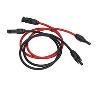 Yctze Câble d'extension du Panneau Solaire avec Connecteurs Imperméables - 2pcs Câble d'extension du Panneau Solaire 10AWG 6 ² Tension Nominale 1000V Rouge Noir (1m / 3,3 Pieds)