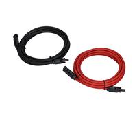 Yctze Câble d'extension du Panneau Solaire avec Connecteurs Imperméables - 2pcs Câble d'extension du Panneau Solaire 10AWG 6 ² Tension Nominale 1000V Rouge Noir (5M / 16.4Ft)