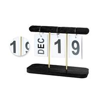 Yctze Calendrier de Flip Perpétuel en Bois - Calendrier de Bureau Quotidien élégant pour la Maison, le Bureau et la Bibliothèque, Conception de Retournement Facile à Utiliser (BLACK)