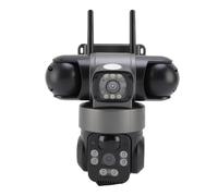 Yctze Caméra de sécurité Solaire 4G Triple Objectif 2MP HD 3 Voies Surveillance avec Détection de Mouvement Détection de Forme Humaine 8W Panneau Solaire pour la Surveillance du (Version en