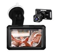 Yctze Caméra de Voiture pour bébé, Moniteur 4,3 Pouces avec Vision Nocturne et Rotation à 360 Degrés, Grand Angle de Vue de 150 Degrés, Prise USB pour la sécurité du Nouveau-né