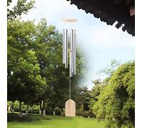 Yctze Cariotations éoliennes avec 6 Tubes - Décor de Jardin en Bois et en Acier Inoxydable pour Les Espaces Intérieurs et Extérieurs, Beau Son pour Les Vibrations de la Maison et de la