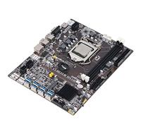 Yctze Carte Mère Minière DDR3 LGA 1155 avec 8 USB3.0, Alimentation Triphasée B75, Prise en du Processeur Double Cœur pour l'exploitation Minière Ethereum et Bitcoin