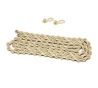 Yctze Chaîne de Vélo Pliante en Acier à 10 Vitesses, Chaîne de Traitement Thermique avec Longue Durée de Vie, Idéale pour VTT, Route, Hybride et Pliable (GOLD)