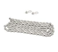 Yctze Chaîne de Vélo Pliante en Acier à 10 Vitesses, Chaîne de Traitement Thermique avec Longue Durée de Vie, Idéale pour VTT, Route, Hybride et Pliable (SILVER)
