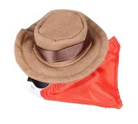 Yctze Chapeau de Cowboy Dragon Barbu et Bandana pour Halloween - Casquette Douce et Réglable avec Bavoir Amovible pour Lézard, Hamster et Petits Animaux (Café)
