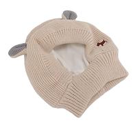 Yctze Chapeau tricoté Chaud avec Oreilles de Lapin pour Grands Chiens, Cache-Oreilles avec Protection Contre Le Bruit pour Le Toilettage et Les Activités Hivernales (Beige)