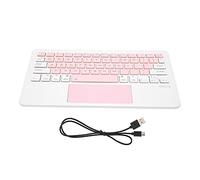 Yctze Clavier Rechargeable Portable Multi-Touch pour Tablette, Blanc élégant et Design, pour Voyage et (Blanc Rosé)
