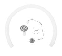 Yctze Connecteur de Vidange D'évier de Camping-Car à Angle Droit avec Bouchon, Kit de Collier de Serrage de Chaîne Anti-Perte, Adaptateur D'égout de Tuyau D'évier Antirouille pour