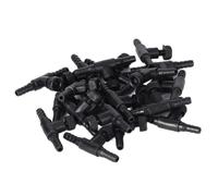 Yctze Connecteur en T d'Aquarium ABS Noir, Vanne de Contrôle de Débit à 3 Voies pour Aquarium, Accessoires de Pompe à Oxygène, 20 Pièces