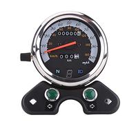Yctze Double Compteur de Vitesse Universel pour Moto, avec Affichage rétroéclairé, Indicateur de Vitesse, Kilométrage, Odomètre pour Trou de Montage de 95mm,